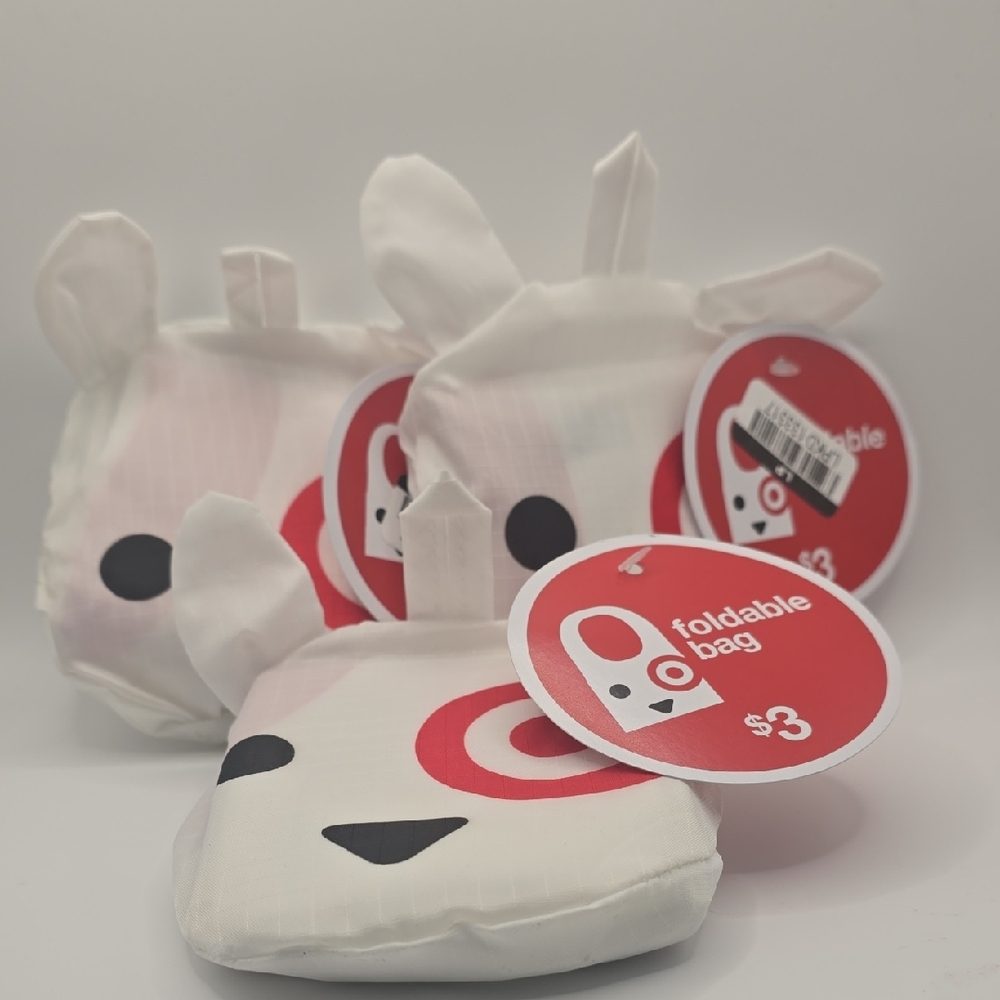 White Foldable Bag with Red and Black Accents